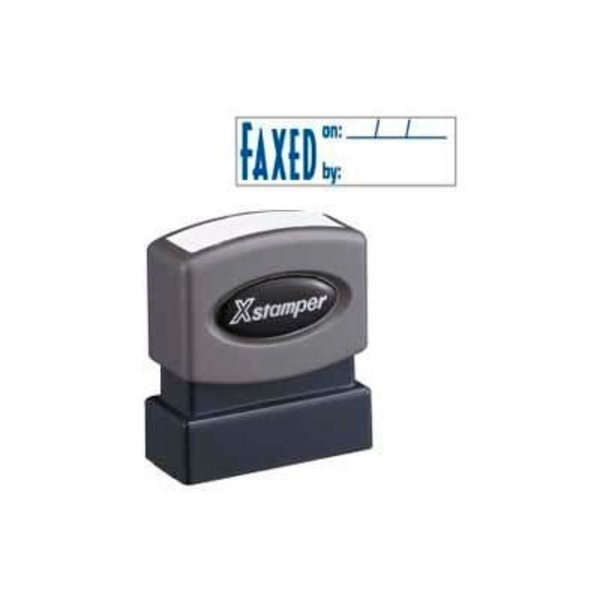 Shachihata Inc. Xstamper® Pre-Inked Message Stamp, FAXED BY, 1-5/8" x 1/2", Blue 1820